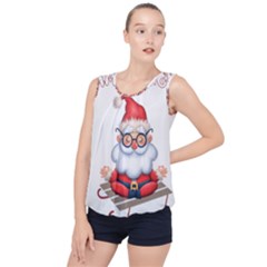 Santa Glasses Yoga Chill Vibe Bubble Hem Chiffon Tank Top