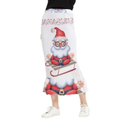 Santa Glasses Yoga Chill Vibe Maxi Fishtail Chiffon Skirt