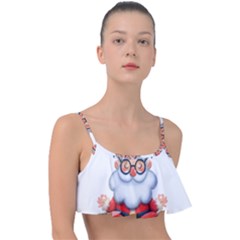 Santa Glasses Yoga Chill Vibe Frill Bikini Top