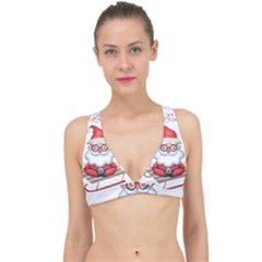 Santa Glasses Yoga Chill Vibe Classic Banded Bikini Top