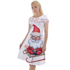 Santa Glasses Yoga Chill Vibe Classic Short Sleeve Dress