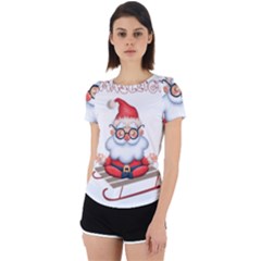 Santa Glasses Yoga Chill Vibe Back Cut Out Sport T-Shirt