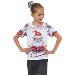 Santa Glasses Yoga Chill Vibe Kids  Mesh Piece T-Shirt