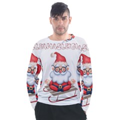 Santa Glasses Yoga Chill Vibe Men s Long Sleeve Raglan T-Shirt