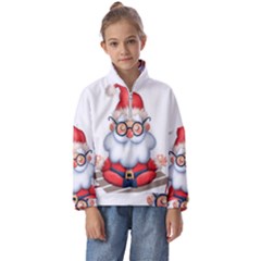 Santa Glasses Yoga Chill Vibe Kids  Half Zip Hoodie