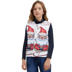 Santa Glasses Yoga Chill Vibe Kid s Button Up Puffer Vest	 by Sarkoni