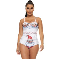 Santa Glasses Yoga Chill Vibe Retro Full Coverage Swimsuit