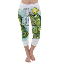 Dinosaur T-rex Dino Tyrannasaurus Capri Winter Leggings 