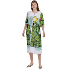 Dinosaur T-rex Dino Tyrannasaurus Women s Cotton 3/4 Sleeve Night Gown