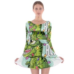 Dinosaur T-rex Dino Tyrannasaurus Long Sleeve Skater Dress