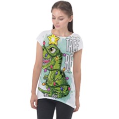 Dinosaur T-rex Dino Tyrannasaurus Cap Sleeve High Low Top