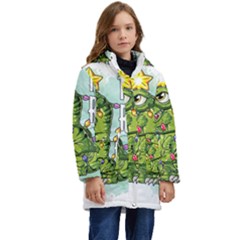 Dinosaur T-rex Dino Tyrannasaurus Kids  Hooded Longline Puffer Jacket