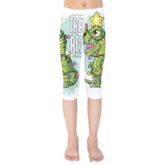 Dinosaur T-rex Dino Tyrannasaurus Kids  Capri Leggings 