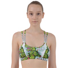 Dinosaur T-rex Dino Tyrannasaurus Line Them Up Sports Bra