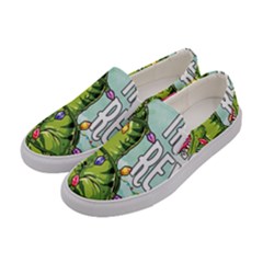 Dinosaur T-rex Dino Tyrannasaurus Women s Canvas Slip Ons