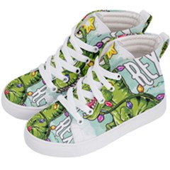 Dinosaur T-rex Dino Tyrannasaurus Kids  Hi-top Skate Sneakers by Sarkoni