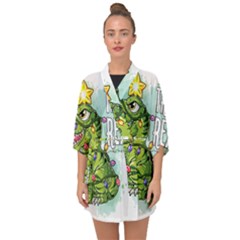 Dinosaur T-rex Dino Tyrannasaurus Half Sleeve Chiffon Kimono