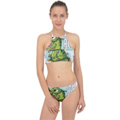 Dinosaur T-rex Dino Tyrannasaurus Halter Bikini Set