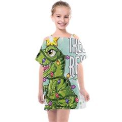 Dinosaur T-rex Dino Tyrannasaurus Kids  One Piece Chiffon Dress