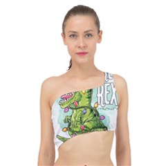 Dinosaur T-rex Dino Tyrannasaurus Spliced Up Bikini Top  by Sarkoni