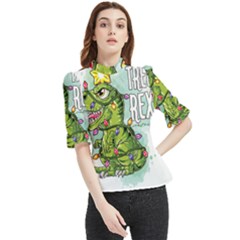 Dinosaur T-rex Dino Tyrannasaurus Frill Neck Blouse