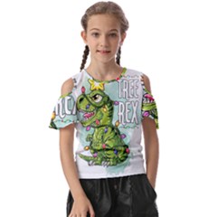 Dinosaur T-rex Dino Tyrannasaurus Kids  Butterfly Cutout T-Shirt
