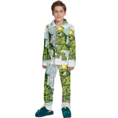 Dinosaur T-rex Dino Tyrannasaurus Kids  Long Sleeve Velvet Pajamas Set