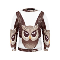 Owl Bird Feathers Kids  Sweatshirt by Sarkoni