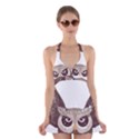 Owl Bird Feathers Halter Dress Swimsuit  View1