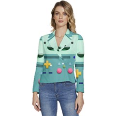 Bmo Adventure Time Women s Long Sleeve Revers Collar Cropped Jacket by Bedest