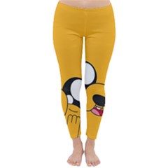 Adventure Time Cartoon Face Funny Happy Toon Classic Winter Leggings by Bedest