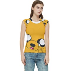 Adventure Time Cartoon Face Funny Happy Toon Women s Raglan Cap Sleeve T-Shirt