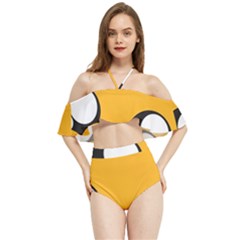 Adventure Time Cartoon Face Funny Happy Toon Halter Flowy Bikini Set  by Bedest