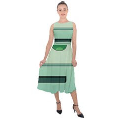 Adventure Time Bmo Beemo Green Midi Tie-back Chiffon Dress by Bedest