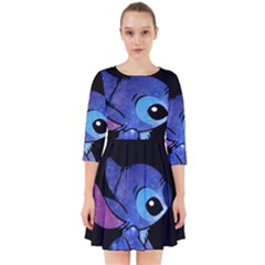 Stitch Love Cartoon Cute Space Smock Dress by Bedest