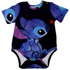 Stitch Love Cartoon Cute Space Baby Short Sleeve Bodysuit by Bedest