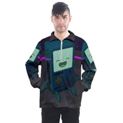 Bmo In Space  Adventure Time Beemo Cute Gameboy Men s Half Zip Pullover by Bedest