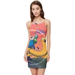 Finn And Jake Adventure Time Bmo Cartoon Summer Tie Front Dress