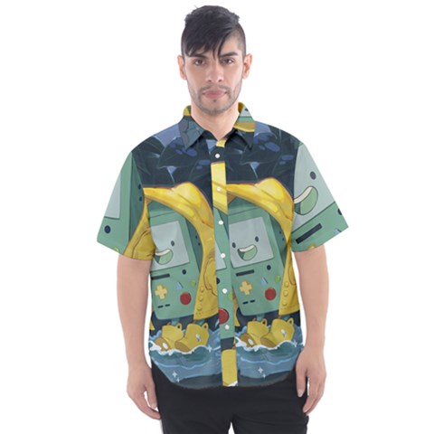 Cartoon Bmo Adventure Time Men s Short Sleeve Shirt by Bedest