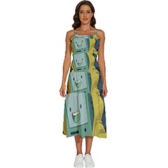 Cartoon Bmo Adventure Time Sleeveless Shoulder Straps Boho Dress by Bedest