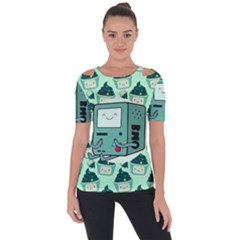 Adventure Time Bmo Shoulder Cut Out Short Sleeve Top