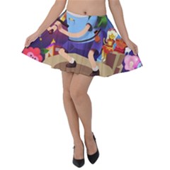 Cartoon Adventure Time Finn Princess Bubblegum Lumpy Space Velvet Skater Skirt