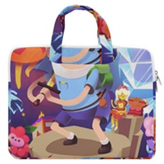 Cartoon Adventure Time Finn Princess Bubblegum Lumpy Space MacBook Pro 13  Double Pocket Laptop Bag