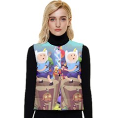 Cartoon Adventure Time Finn Princess Bubblegum Lumpy Space Women s Button Up Puffer Vest