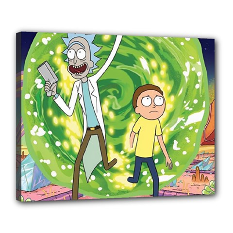 Rick And Morty Adventure Time Cartoon Canvas 20  X 16  (stretched) by Bedest