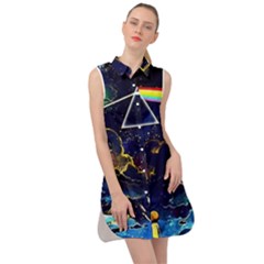 Trippy Kit Rick And Morty Galaxy Pink Floyd Sleeveless Shirt Dress by Bedest