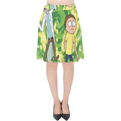 Rick And Morty Adventure Time Cartoon Velvet High Waist Skirt by Bedest