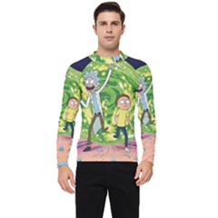 Rick And Morty Adventure Time Cartoon Men s Long Sleeve Rash Guard by Bedest