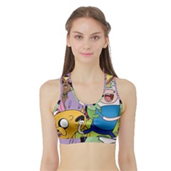 Adventure Time Finn  Jake Sports Bra With Border by Bedest