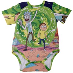 Rick And Morty Adventure Time Cartoon Baby Short Sleeve Bodysuit by Bedest